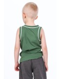 Tricou verde baieti cu bretele NDZ4442 - Magazin online - Boutique